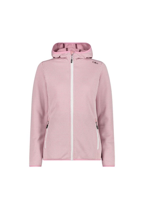 Polar z kapturem dla kobiet CMP. Typ kołnierza: kaptur. Kolor: różowy, wielokolorowy, biały. Materiał: polar. Sport: turystyka piesza