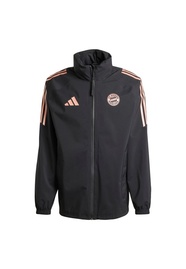 Adidas - Kurtka wodoodporna Bayern Munich Tiro 2024/25. Kolor: czarny. Sport: piłka nożna