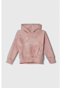 Abercrombie & Fitch bluza dziecięca kolor różowy z kapturem wzorzysta. Typ kołnierza: kaptur. Kolor: różowy. Wzór: haft #1