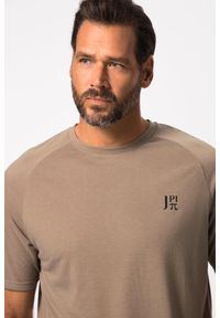 JAY-PI - Męski T-shirt fitness rękaw 1/2 nadruk z tyłu QuickDry. Kolekcja: plus size. Kolor: brązowy, wielokolorowy, beżowy. Materiał: poliester, materiał. Wzór: nadruk. Sport: fitness