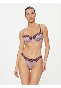 Hunkemöller Biustonosz z fiszbiną Lace & Shine 203622 Fioletowy. Kolor: fioletowy. Materiał: syntetyk