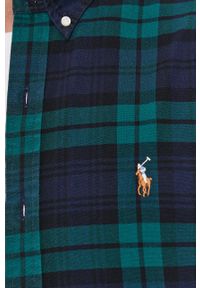 Polo Ralph Lauren - Koszula bawełniana. Typ kołnierza: polo. Kolor: zielony. Materiał: bawełna. Długość rękawa: długi rękaw. Długość: długie #3