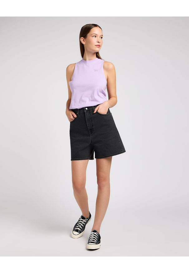Lee - DAMSKIE SZORTY JEANSOWE LEE STELLA SHORT EDGE OF BLACK 112351261. Materiał: jeans