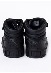 Sneakersy dziecięce czarne Puma Carina 2.0 MID PS. Zapięcie: pasek. Kolor: czarny. Materiał: materiał, skóra, guma. Szerokość cholewki: normalna. Sezon: lato #4