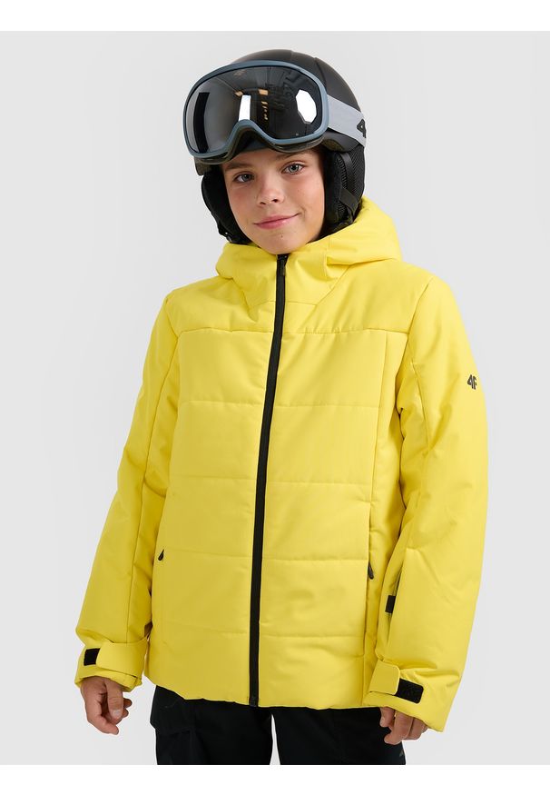 4f - 4F Kurtka narciarska membrana 5000 chłopięca - żółta 128 (7-8 lat). Kolor: żółty. Materiał: materiał, poliester. Wzór: gładki. Sezon: lato. Styl: sportowy