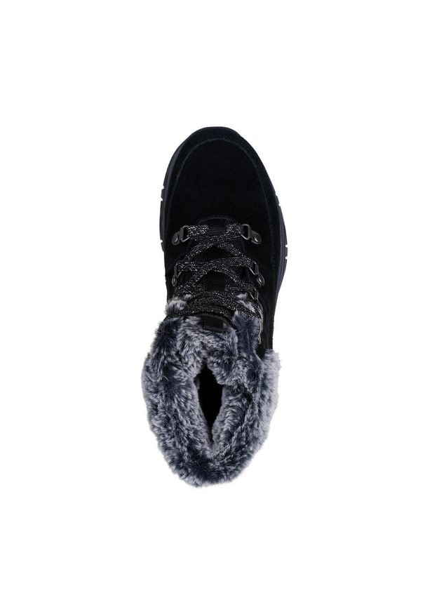 skechers - Trapery damskie, Trego - Snow Worries. Kolor: czarny. Styl: sportowy