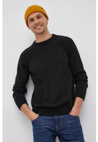 Sisley - Sweter wełniany. Okazja: na co dzień. Kolor: czarny. Materiał: wełna. Długość rękawa: długi rękaw. Długość: długie. Styl: casual