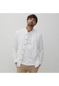 Reserved - Bawełniana koszula super slim fit - Biały. Kolor: biały. Materiał: bawełna #1