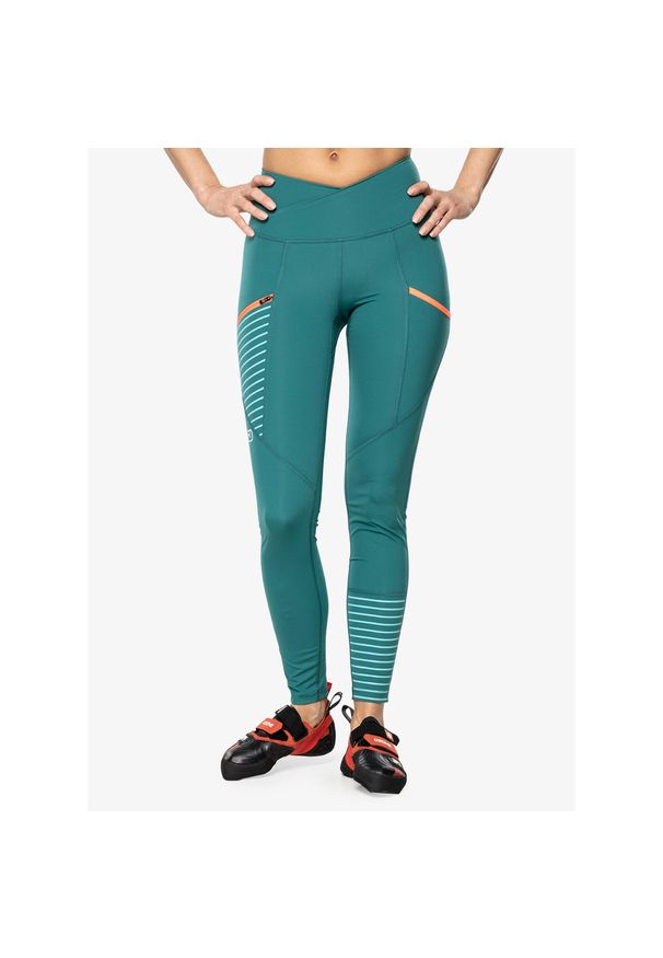 ORTOVOX - Legginsy wspinaczkowe damskie Ortovox Mandrea Tights. Kolor: zielony