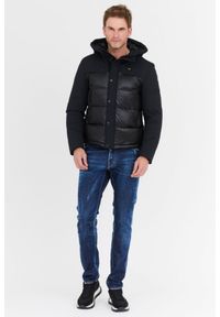 Blauer USA - BLAUER Czarna puchowa kurtka męska z kapturem EDUARDO, Rozmiar 3XL. Typ kołnierza: kaptur. Kolor: czarny. Materiał: puch #3