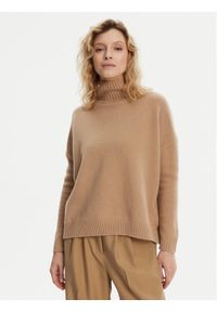 Weekend Max Mara Golf Borgia 2425366082 Brązowy Loose Fit. Typ kołnierza: golf. Kolor: brązowy. Materiał: wełna