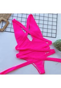 Intica - Strój kąpielowy jednoczęściowy z wiązaniem odporny na słońce i wodę Merralee. Kolor: różowy. Materiał: materiał #1