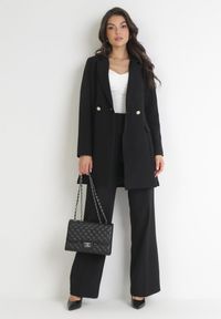 Born2be - Czarna Marynarka Taliowana Dwurzędowa Swed. Kolor: czarny. Długość rękawa: długi rękaw. Długość: długie. Styl: elegancki #3