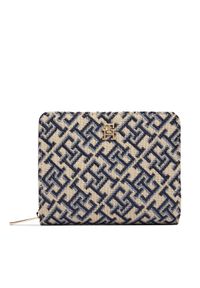 TOMMY HILFIGER - Tommy Hilfiger Portfel Th Icon Med Za W/ Flap Jacquard AW0AW18759 Niebieski. Kolor: niebieski. Materiał: materiał #1