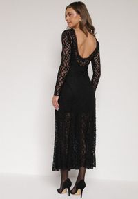 Born2be - Czarna Koronkowa Sukienka Taliowana z Odkrytymi Plecami Talifera. Kolor: czarny. Materiał: koronka. Długość rękawa: na ramiączkach. Wzór: koronka. Styl: klasyczny, elegancki #5