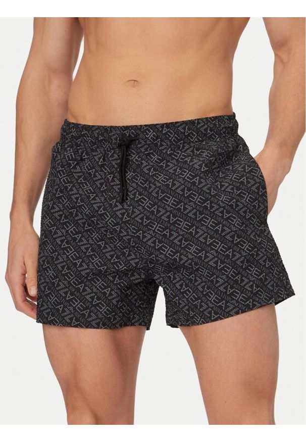 EA7 Emporio Armani Szorty kąpielowe 7M001677 AF21249 MC429 Czarny Regular Fit. Kolor: czarny. Materiał: syntetyk