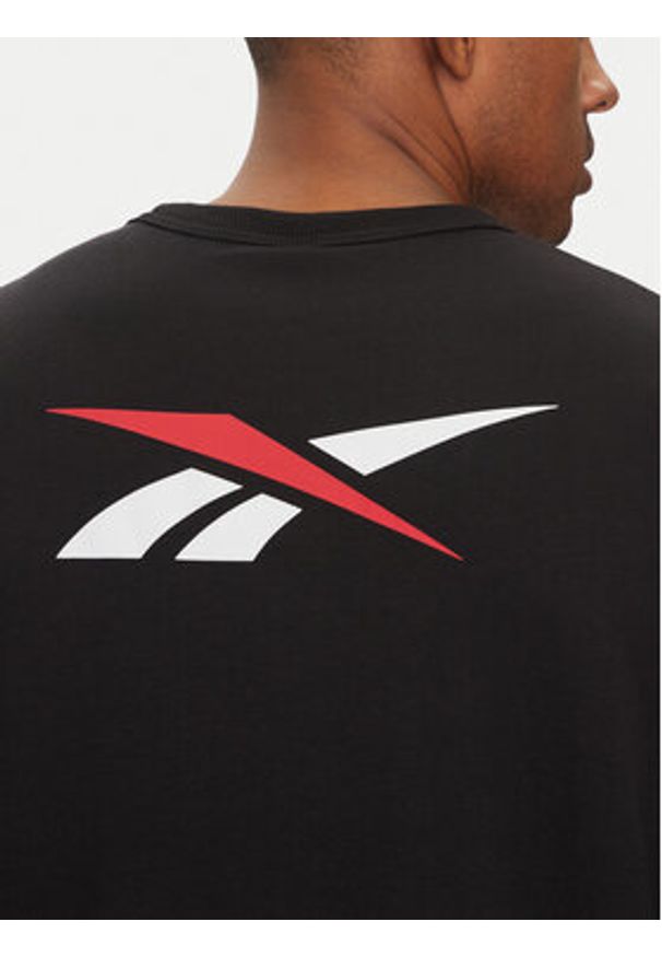 Reebok Bluza 100215502 Czarny Regular Fit. Kolor: czarny. Materiał: syntetyk, bawełna