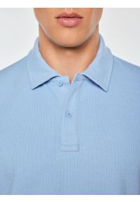 Big-Star - koszulka męska polo niebieska nisser 400. Typ kołnierza: polo. Kolor: niebieski. Materiał: bawełna, materiał, dzianina. Styl: klasyczny #2