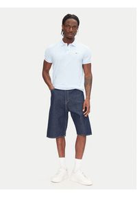 Tommy Jeans Polo DM0DM20676 Błękitny Slim Fit. Typ kołnierza: polo. Kolor: niebieski. Materiał: bawełna