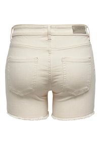 only - ONLY Szorty jeansowe 15196303 Écru Regular Fit. Materiał: bawełna #5