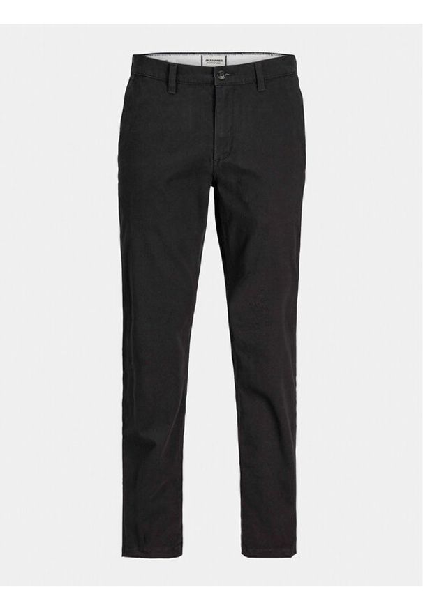 Jack & Jones Chinosy Dave 12212930 Czarny Regular Fit. Kolor: czarny. Materiał: bawełna