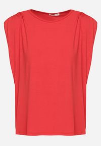 Born2be - Czerwona Bluzka z Wiskozy Bez Rękawów Mavalese. Okazja: na co dzień. Kolor: czerwony. Materiał: wiskoza. Długość rękawa: bez rękawów. Styl: klasyczny, casual, elegancki #6