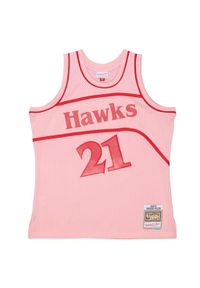 Mitchell & Ness - Koszulka NBA Atlanta Hawks Space Knit Swingman Jersey 1986 Dominique Wilkins. Kolor: czerwony. Materiał: jersey. Sport: koszykówka #1