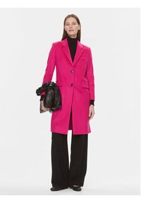 BOSS - Boss Płaszcz wełniany Catara 50501019 Różowy Slim Fit. Kolor: różowy. Materiał: wełna #3