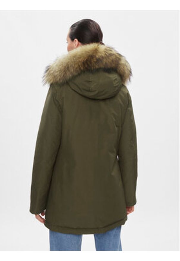 Woolrich Kurtka puchowa Arctic Raccoon CFWWOU0538FRUT0001 Zielony Regular Fit. Kolor: zielony. Materiał: syntetyk