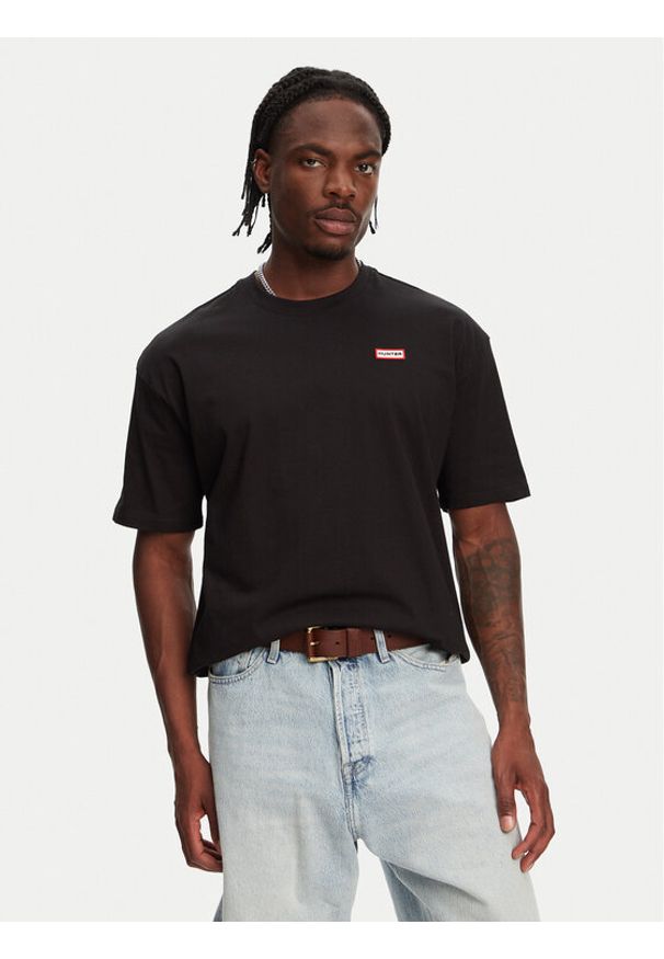 Hunter T-Shirt Rasputin HARM0057251 Czarny Relaxed Fit. Kolor: czarny. Materiał: bawełna