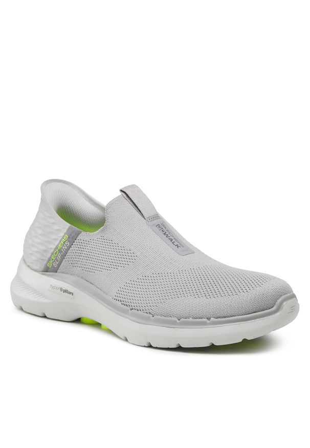 skechers - Sneakersy Skechers Easy On 216278/GRY Gray. Kolor: szary. Materiał: materiał