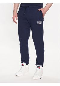 Tommy Jeans Spodnie dresowe DM0DM16782 Granatowy Slim Fit. Kolor: niebieski. Materiał: dresówka, bawełna