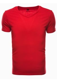 Ombre Clothing - Zestaw koszulek bawełnianych V-NECK 3-pak - mix V3 Z29 - XXL. Kolor: czerwony. Materiał: bawełna #3
