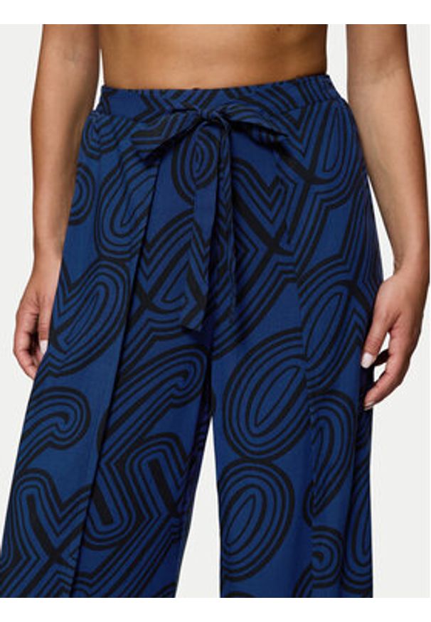 Triumph Spodnie materiałowe Beach MyWear 10222189 Granatowy Wide Leg. Kolor: niebieski. Materiał: wiskoza