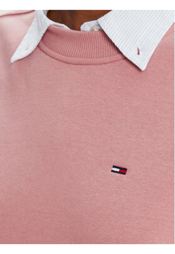 Tommy Jeans Bluza Flag DW0DW19959 Różowy Regular Fit. Kolor: różowy. Materiał: bawełna
