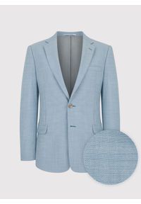 Pako Lorente - PAKO LORENTE – Błękitna marynarka garniturowa o widocznej strukturze. Okazja: na komunię, na ślub cywilny, na wesele. Kolor: niebieski. Materiał: wełna. Styl: elegancki #4