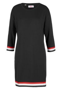 Sukienka dresowa bonprix czarny. Kolor: czarny. Materiał: dresówka #1