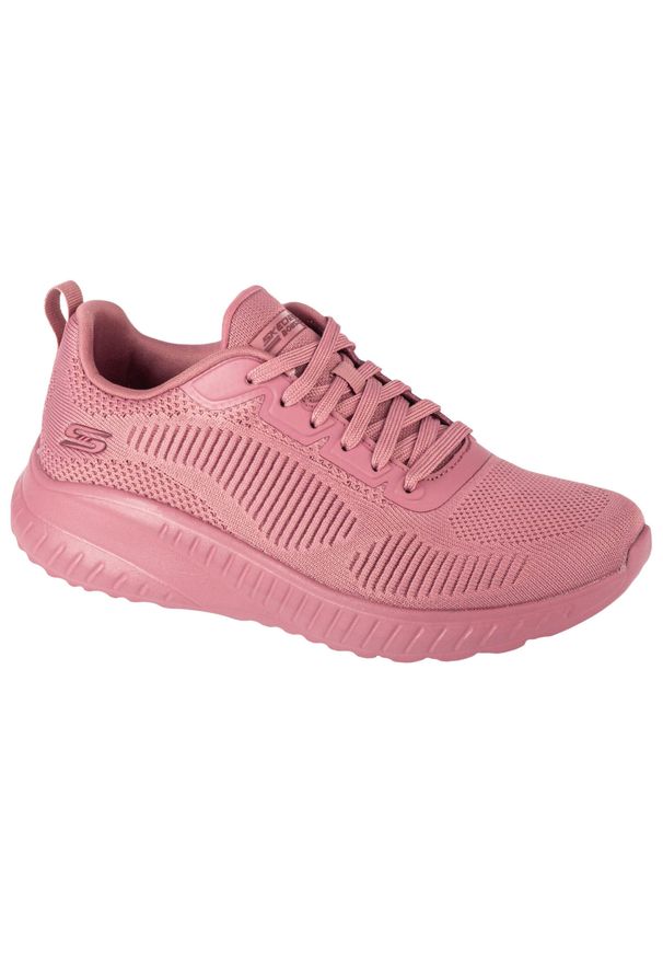skechers - Buty do chodzenia damskie Skechers Memory Foam Bobs Squad Chaos. Zapięcie: sznurówki. Kolor: różowy. Materiał: materiał, syntetyk, tkanina. Szerokość cholewki: normalna. Sport: turystyka piesza