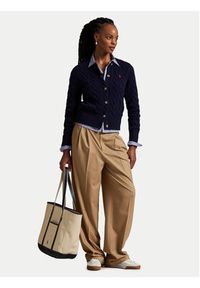 Polo Ralph Lauren Kardigan 211972104004 Granatowy Slim Fit. Typ kołnierza: polo. Kolor: niebieski. Materiał: wełna #5