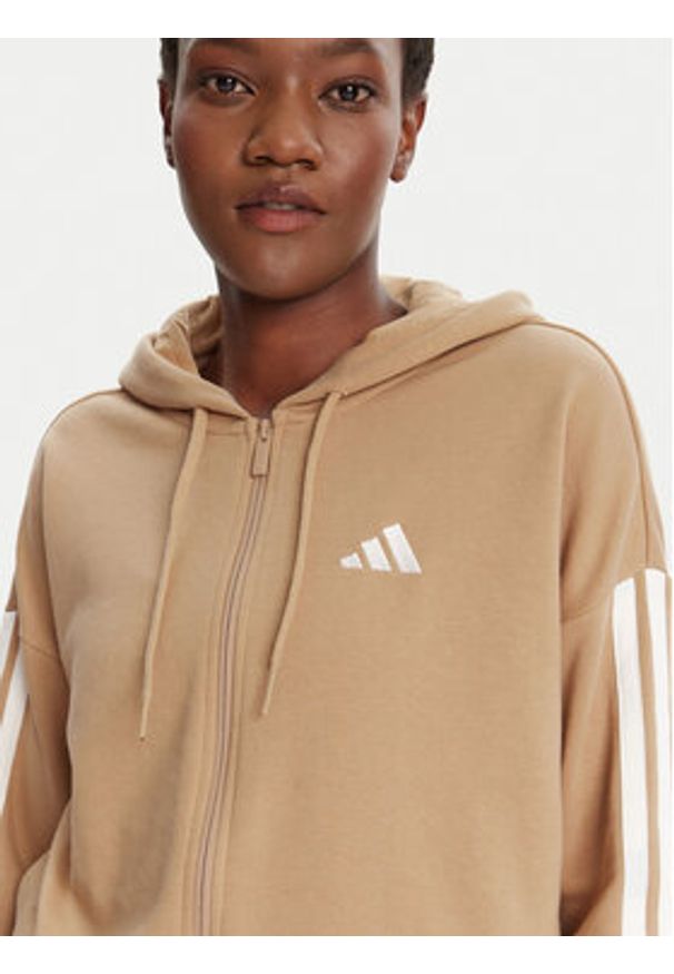 Adidas - adidas Bluza Essentials 3-Stripes JY3133 Beżowy Regular Fit. Kolor: beżowy. Materiał: syntetyk, bawełna