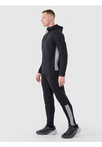 4f - 4F Bluza treningowa szybkoschnąca męska - czarna XXL. Okazja: na co dzień. Typ kołnierza: kaptur. Kolor: czarny. Materiał: elastan, materiał, włókno, dzianina, syntetyk. Długość rękawa: raglanowy rękaw. Wzór: gładki, ze splotem. Styl: casual, sportowy #2