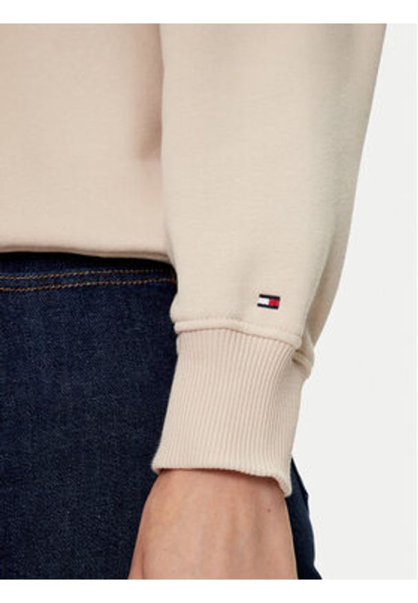 TOMMY HILFIGER - Tommy Hilfiger Bluza Varsity WW0WW42098 Beżowy Regular Fit. Kolor: beżowy. Materiał: bawełna