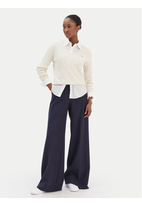 TOMMY HILFIGER - Tommy Hilfiger Sweter WW0WW44987 Beżowy Regular Fit. Kolor: beżowy. Materiał: bawełna