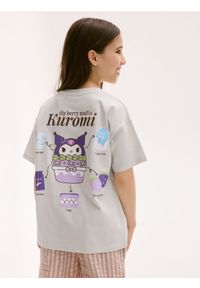 Reserved - T-shirt Kuromi - jasnoszary. Kolor: szary. Materiał: bawełna #1