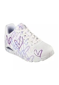 skechers - Buty sportowe Sneakersy damskie, Skechers Uno-Spread The Love. Kolor: biały, czerwony, wielokolorowy, różowy. Materiał: materiał, syntetyk, tkanina