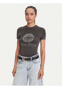 Miss Sixty T-Shirt 6S1RJ23100 Szary Slim Fit. Kolor: szary. Materiał: wiskoza