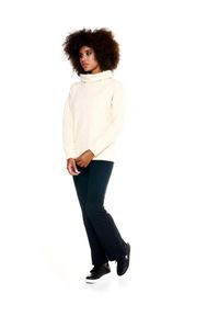 LEONE 1947 APPAREL - Szary damski sweter Leone z warkoczami. Kolor: biały. Materiał: tkanina. Sport: fitness