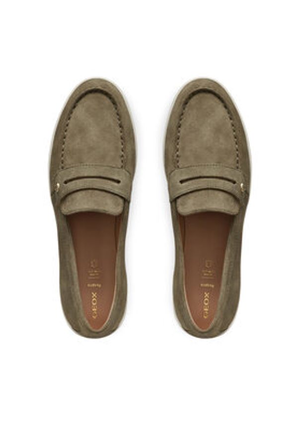 Geox Mokasyny D Xand 3 D550ZD 00022 C3016 Khaki. Kolor: brązowy. Materiał: skóra, zamsz