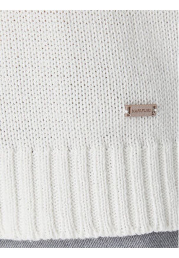 Napapijri Sweter D-Sambre W NP0A4IFK2061 Écru Regular Fit. Materiał: bawełna