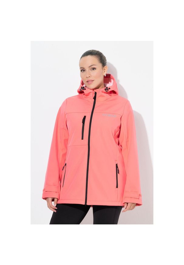 ULLA POPKEN - Damskie Kurtka softshell HYPRAR hydrofobowa stretch odblask. Kolekcja: plus size. Kolor: pomarańczowy. Materiał: materiał, poliester, elastan. Sport: turystyka piesza